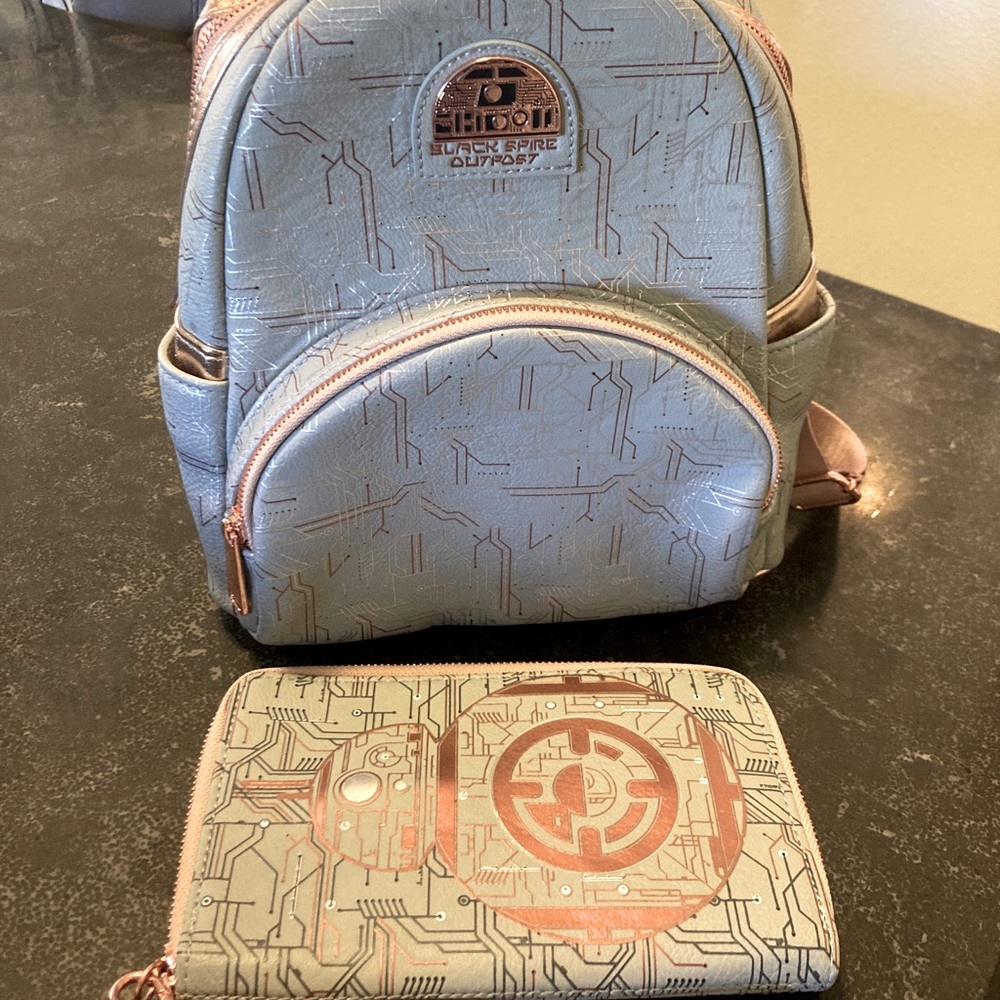 Loungefly Star Wars Galaxy’s Edge Black Spire Outpost Mini Backpack + Wallet